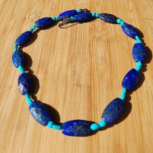 Jay King DTR Lapis Lazuli & Sleeping Beauty Turquoise 925 Sterling Silver Neckla